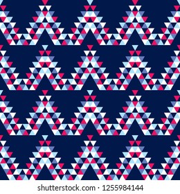 Ethnic boho seamless pattern. The texture of the triangles. Traditional ornament. Tribal pattern. Folk motif. Can be used for wallpaper, textile, invitation card, wrapping, web page background.