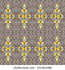 Ethnic boho seamless pattern. The texture of the triangles.Traditional ornament. Tribal pattern. Folk motif. Can be used for wallpaper, textile, invitation card, wrapping, web page background.