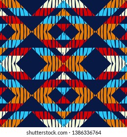 Ethnic boho seamless pattern. Texture with Zebra stripes. Patchwork texture. Weaving. Traditional ornament. Tribal pattern. Folk motif. Can be used for wallpaper, textile, invitation card, wrapping.