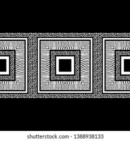 Ethnic boho seamless pattern. Texture with Zebra and Leopard spots. Patchwork texture. Weaving. Traditional ornament. Tribal pattern. Folk motif. Can be used for wallpaper, textile, invitation card.