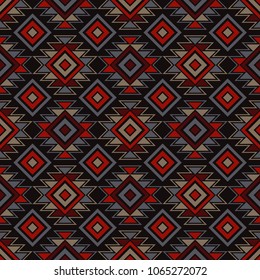 Ethnic boho seamless pattern. Traditional ornament. Geometric background. Tribal pattern. Folk motif. Textile rapport.