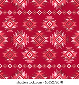 Ethnic boho seamless pattern. Traditional ornament. Geometric background. Tribal pattern. Folk motif. Textile rapport.