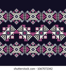 Ethnic boho seamless pattern. Traditional ornament. Geometric background. Tribal pattern. Folk motif. Textile rapport.