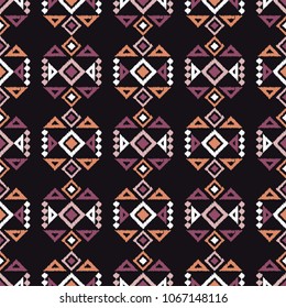 Ethnic boho seamless pattern. Traditional ornament. Geometric background. Tribal pattern. Folk motif. Textile rapport.