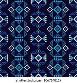 Ethnic boho seamless pattern. Traditional ornament. Geometric background. Tribal pattern. Folk motif. Textile rapport.