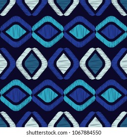 Ethnic boho seamless pattern. Traditional ornament. Geometric background. Folk motif. Textile rapport.