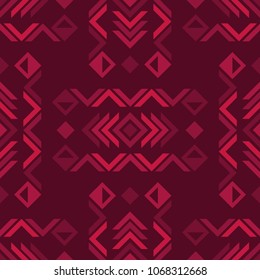 Ethnic boho seamless pattern. Traditional ornament. Geometric background. Tribal pattern. Folk motif. Textile rapport.