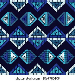 Ethnic boho seamless pattern. Traditional ornament. Geometric background. Tribal pattern. Folk motif. Textile rapport.