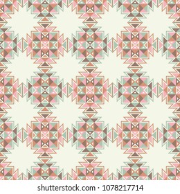 Ethnic boho seamless pattern. Traditional ornament. Geometric background. Tribal pattern. Folk motif. Textile rapport.