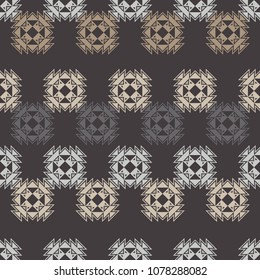 Ethnic boho seamless pattern. Traditional ornament. Geometric background. Tribal pattern. Folk motif. Textile rapport.