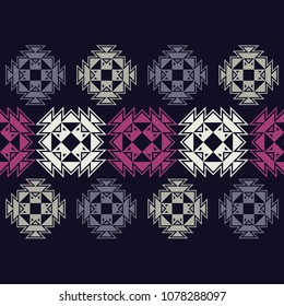 Ethnic boho seamless pattern. Traditional ornament. Geometric background. Tribal pattern. Folk motif. Textile rapport.