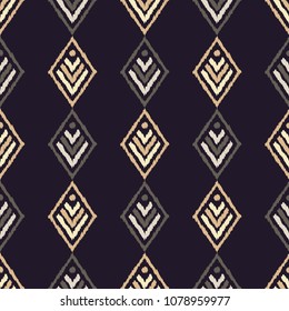 Ethnic boho seamless pattern. Traditional ornament. Geometric background. Folk motif. Textile rapport.