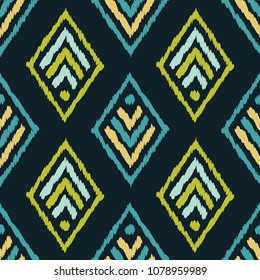 Ethnic boho seamless pattern. Traditional ornament. Geometric background. Folk motif. Textile rapport.