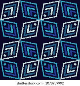 Ethnic boho seamless pattern. Traditional ornament. Geometric background. Folk motif. Textile rapport.