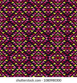 Ethnic boho seamless pattern. Traditional ornament. Geometric background. Tribal pattern. Folk motif. Textile rapport.