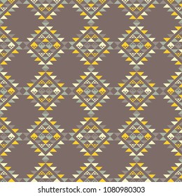 Ethnic boho seamless pattern. Traditional ornament. Geometric background. Tribal pattern. Folk motif. Textile rapport.