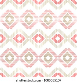 Ethnic boho seamless pattern. Traditional ornament. Geometric background. Tribal pattern. Folk motif. Textile rapport.