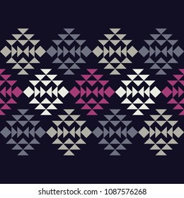 Ethnic boho seamless pattern. Traditional ornament. Geometric background. Tribal pattern. Folk motif. Textile rapport.