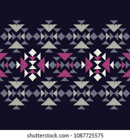 Ethnic boho seamless pattern. Traditional ornament. Geometric background. Tribal pattern. Folk motif. Textile rapport.