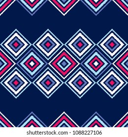 Ethnic boho seamless pattern. Traditional ornament. Geometric background. Folk motif. Textile rapport.