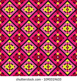 Ethnic boho seamless pattern. Traditional ornament. Geometric background. Folk motif. Textile rapport.