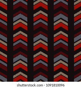 Ethnic boho seamless pattern. Traditional ornament. Manual hatching. Geometric background. Tribal pattern. Folk motif. Textile rapport.