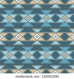 Ethnic boho seamless pattern.  Traditional ornament. Geometric background. Tribal pattern. Folk motif. Textile rapport.