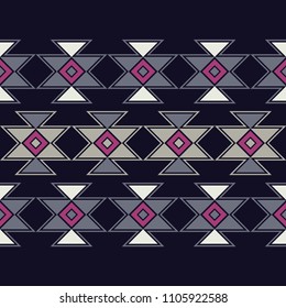 Ethnic boho seamless pattern.  Traditional ornament. Geometric background. Tribal pattern. Folk motif. Textile rapport.
