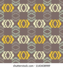 Ethnic boho seamless pattern. Traditional ornament. Geometric background. Tribal pattern. Folk motif. Textile rapport.