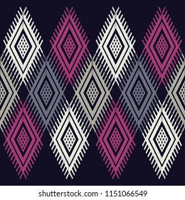 Ethnic boho seamless pattern. Traditional ornament. Geometric background. Tribal pattern. Folk motif. Textile rapport.