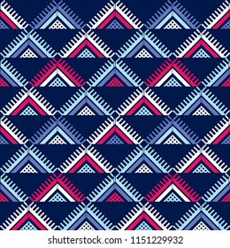 Ethnic boho seamless pattern. Traditional ornament. Geometric background. Tribal pattern. Folk motif. Textile rapport.