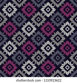 Ethnic boho seamless pattern. Traditional ornament. Geometric background. Tribal pattern. Folk motif. Textile rapport.