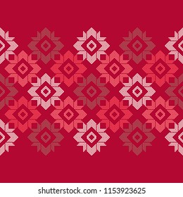 Ethnic boho seamless pattern. Traditional ornament. Geometric background. Tribal pattern. Folk motif. Textile rapport.