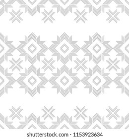 Ethnic boho seamless pattern. Traditional ornament. Geometric background. Tribal pattern. Folk motif. Textile rapport.
