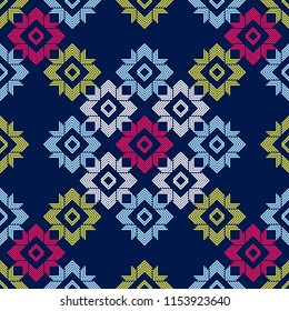 Ethnic boho seamless pattern. Traditional ornament. Geometric background. Tribal pattern. Folk motif. Textile rapport.