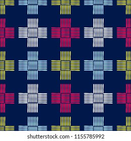 Ethnic boho seamless pattern. Traditional ornament. Geometric background. Tribal pattern. Folk motif. Textile rapport.