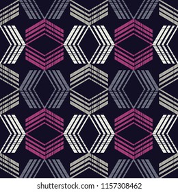 Ethnic boho seamless pattern. Traditional ornament. Geometric background. Tribal pattern. Folk motif. Textile rapport.