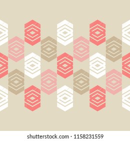 Ethnic boho seamless pattern. Traditional ornament. Geometric background. Tribal pattern. Folk motif. Textile rapport.