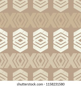 Ethnic boho seamless pattern. Traditional ornament. Geometric background. Tribal pattern. Folk motif. Textile rapport.