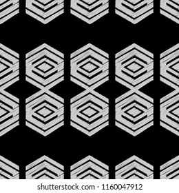 Ethnic boho seamless pattern. Traditional ornament. Geometric background. Tribal pattern. Folk motif. Textile rapport.