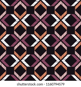 Ethnic boho seamless pattern. Traditional ornament. Geometric background. Tribal pattern. Folk motif. Textile rapport.