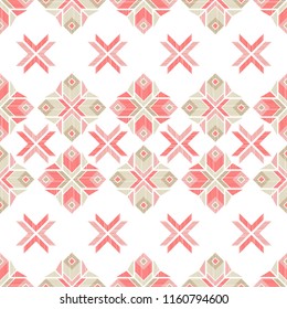 Ethnic boho seamless pattern. Traditional ornament. Geometric background. Tribal pattern. Folk motif. Textile rapport.