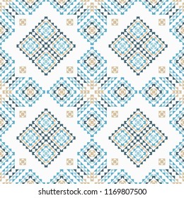 Ethnic boho seamless pattern. Traditional ornament. Geometric background. Tribal pattern. Folk motif. Textile rapport.