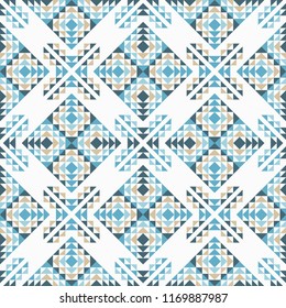 Ethnic boho seamless pattern. Traditional ornament. Geometric background. Tribal pattern. Folk motif. Textile rapport.
