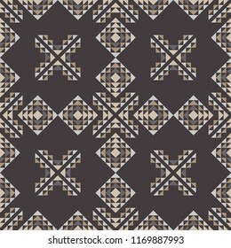 Ethnic boho seamless pattern. Traditional ornament. Geometric background. Tribal pattern. Folk motif. Textile rapport.