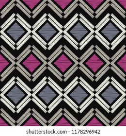 Ethnic boho seamless pattern. Traditional ornament. Geometric background. Tribal pattern. Folk motif. Textile rapport.