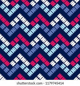 Ethnic boho seamless pattern. Traditional ornament. Geometric background. Tribal pattern. Folk motif. Textile rapport.