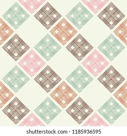 Ethnic boho seamless pattern. Traditional ornament. Geometric background. Tribal pattern. Folk motif. Can be used for wallpaper, textile, invitation card, wrapping, web page background.