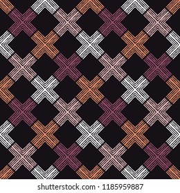 Ethnic boho seamless pattern. Traditional ornament. Geometric background. Tribal pattern. Folk motif. Can be used for wallpaper, textile, invitation card, wrapping, web page background.