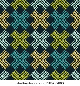 Ethnic boho seamless pattern. Traditional ornament. Geometric background. Tribal pattern. Folk motif. Can be used for wallpaper, textile, invitation card, wrapping, web page background.